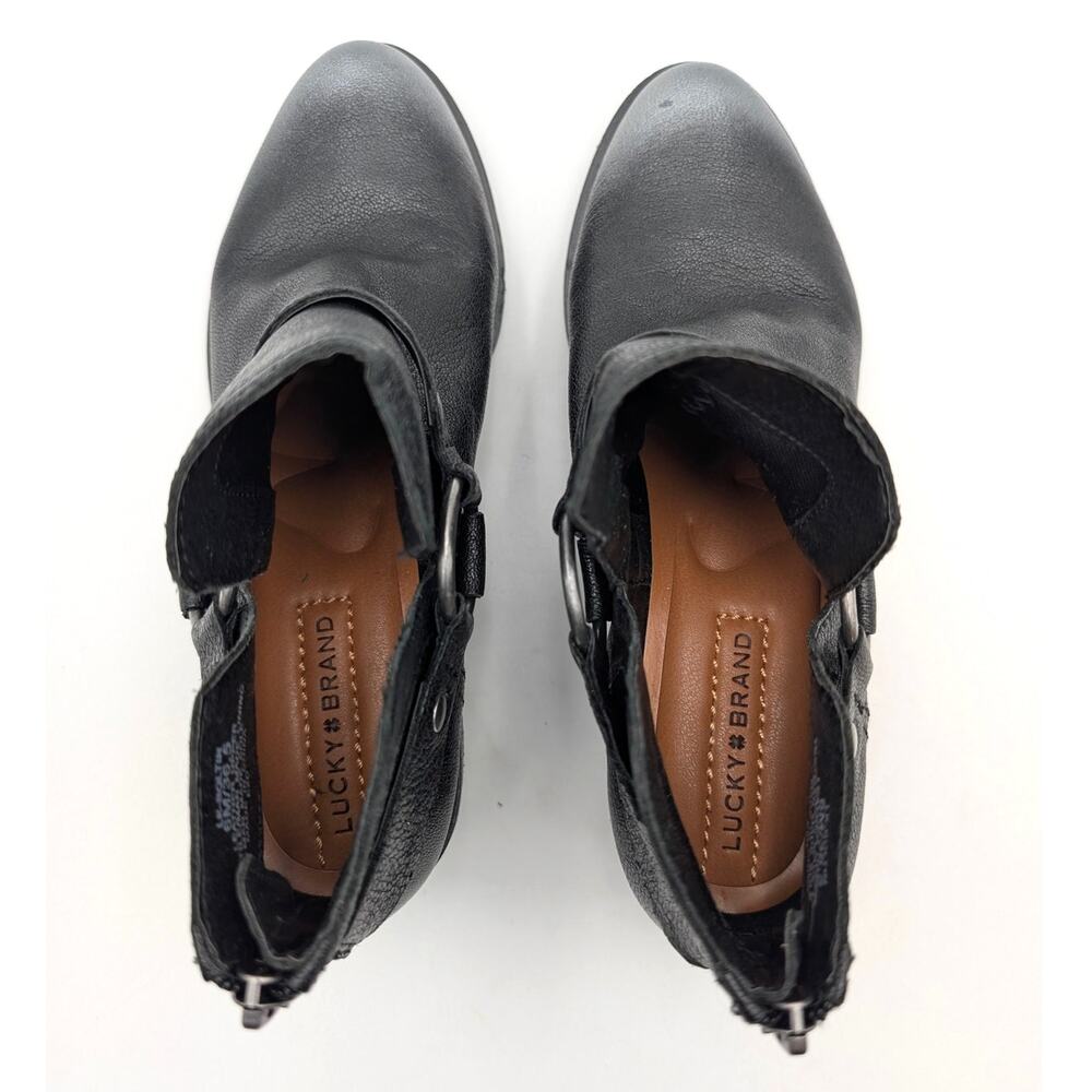 Lucky Brand Boltin Block Heel Ankle Bootie Back Zip Women's Black Sz US6M EU36.5 - Picture 8 of 11